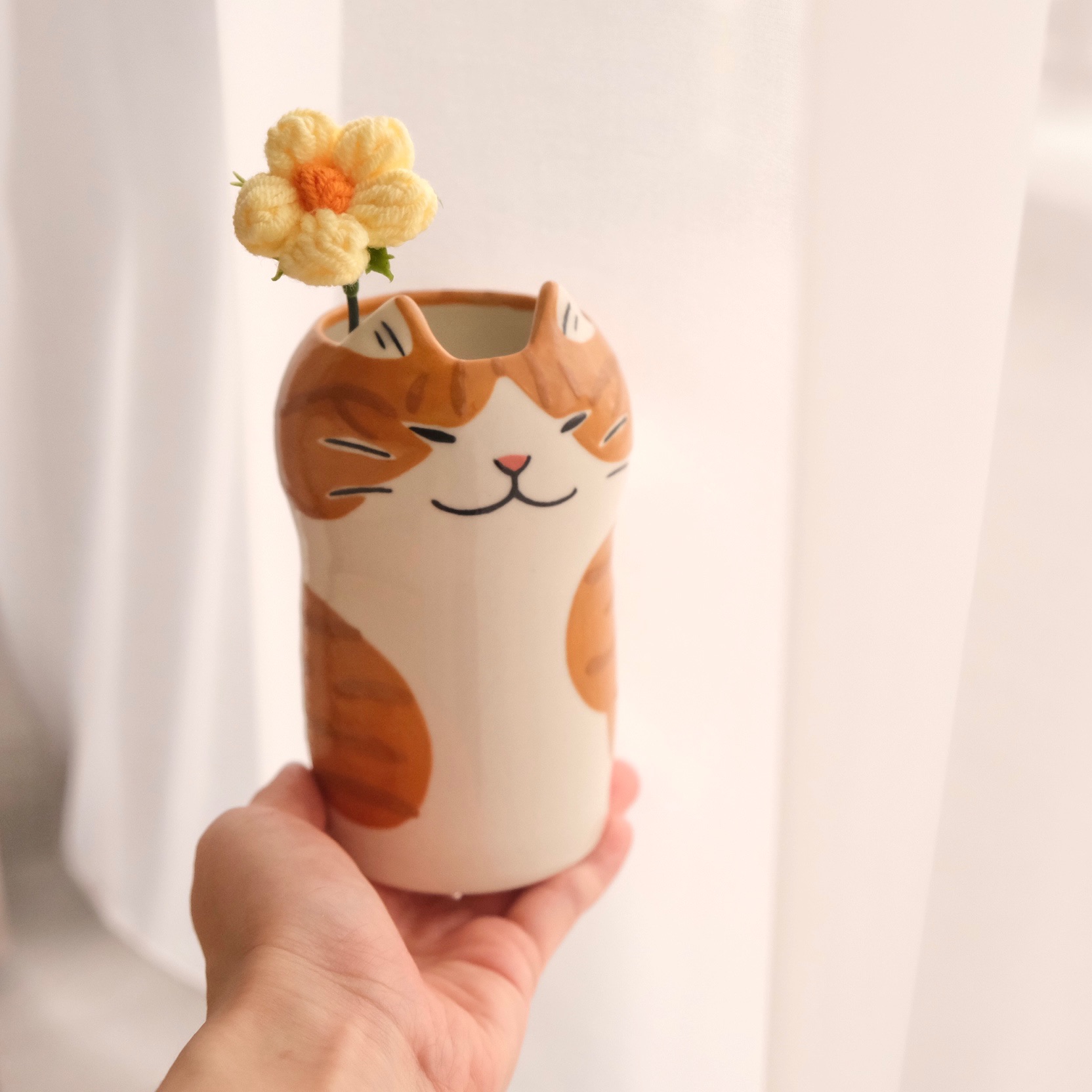 Yycat 橘白貓花器7