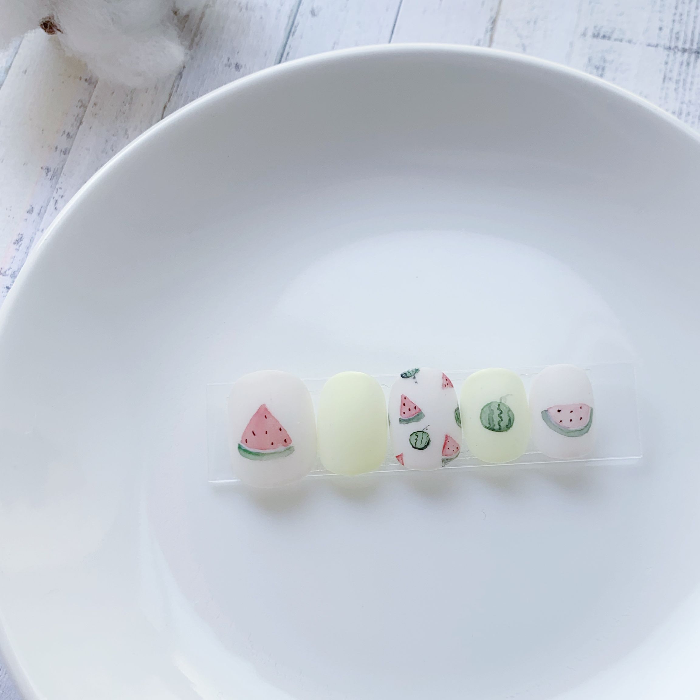 夏季的小紅西瓜 指甲貼片凝膠指甲訂製美甲貼片 NA 8