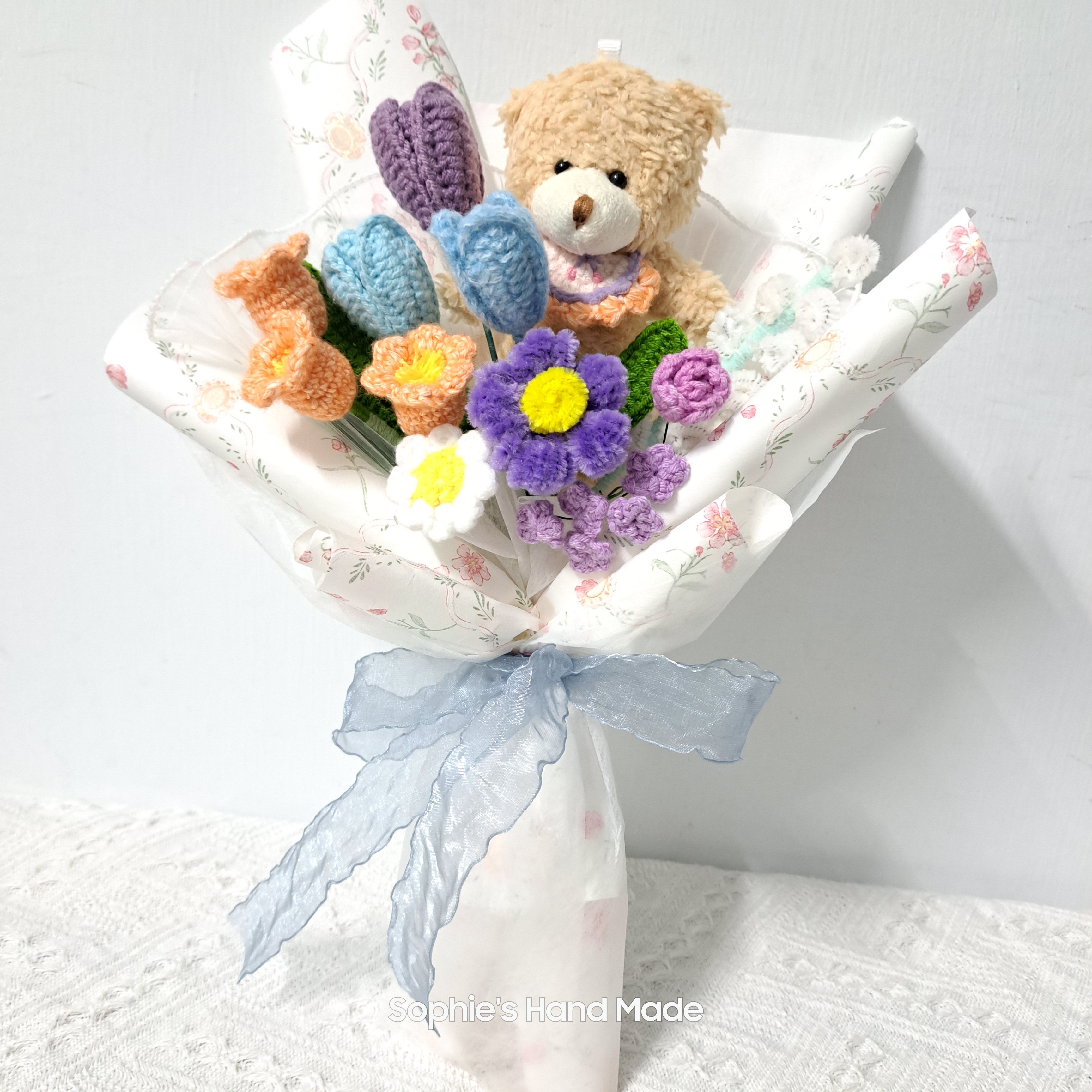 現貨 鉤針織花束 畢業花束 迷你花束 附提袋