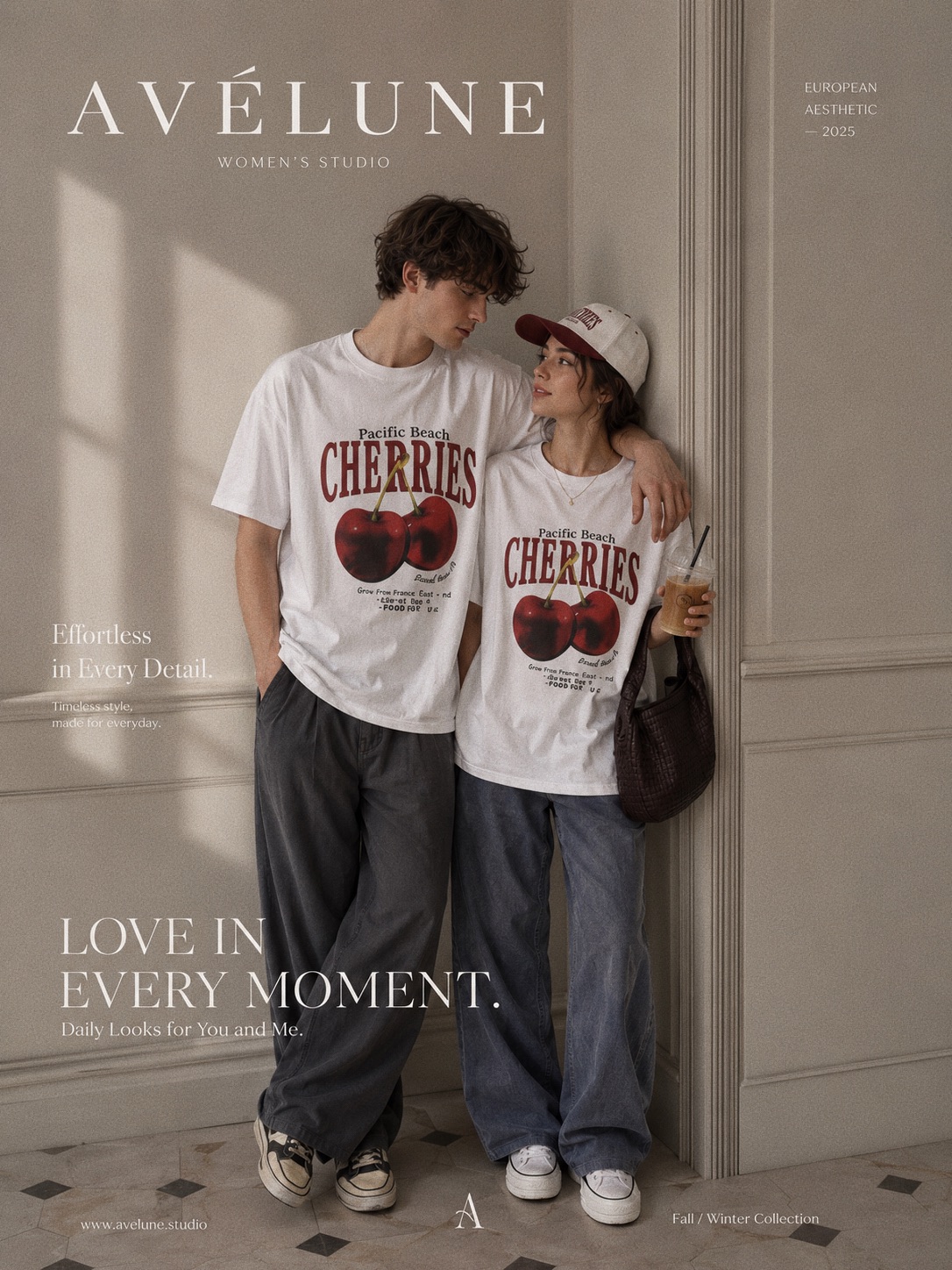 Cherries Tee｜復古櫻桃印花 T 恤