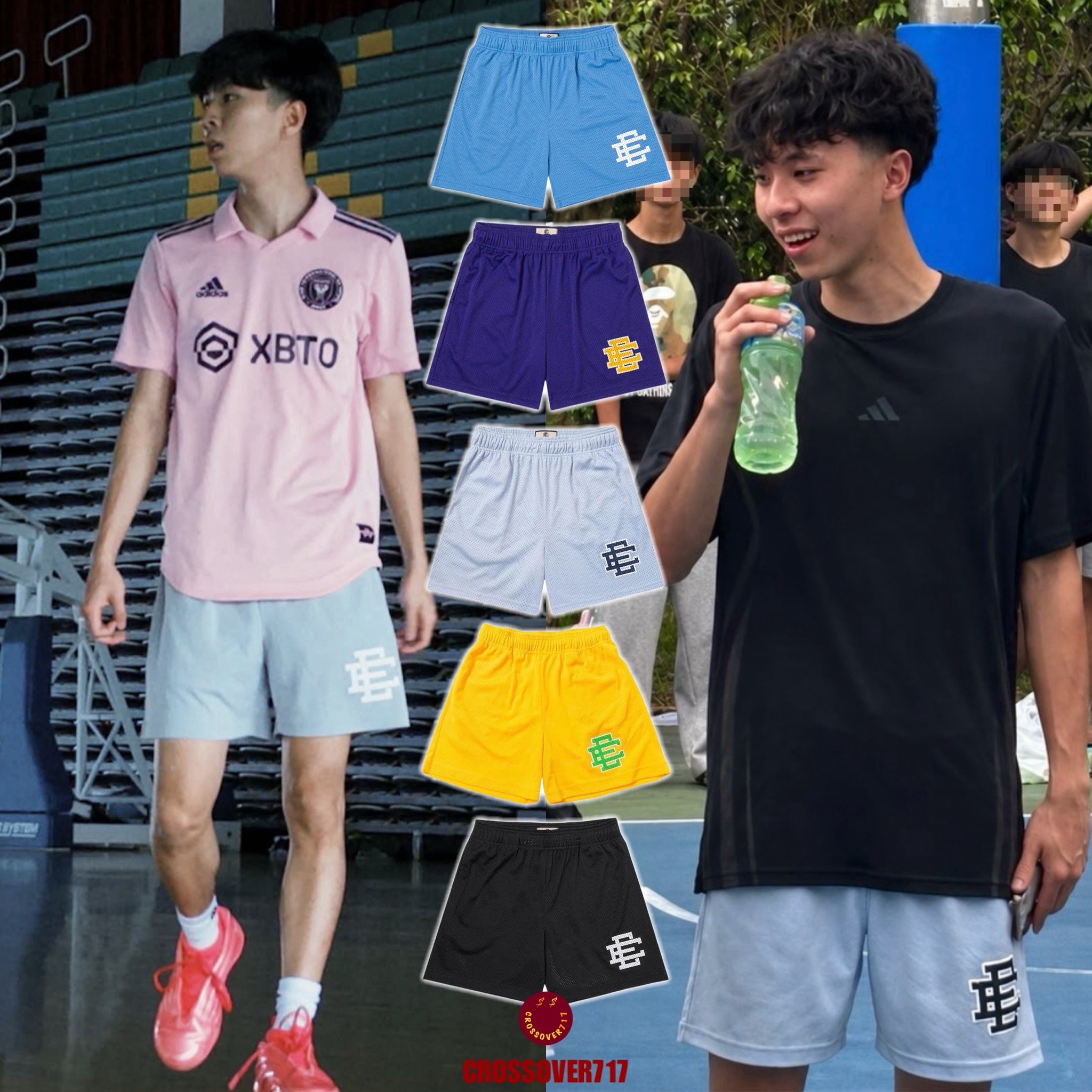 【Crossover717】最強高中生 Ray著款 美式球褲 透氣網眼 短板膝上 四分褲 基礎 籃球短褲 運動