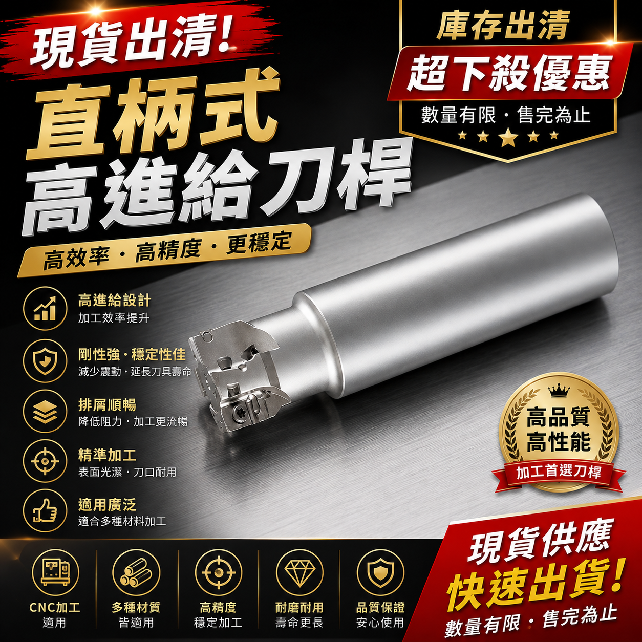 直柄式高進給刀桿  （需搭配搭配 EAxMT1235刀片）