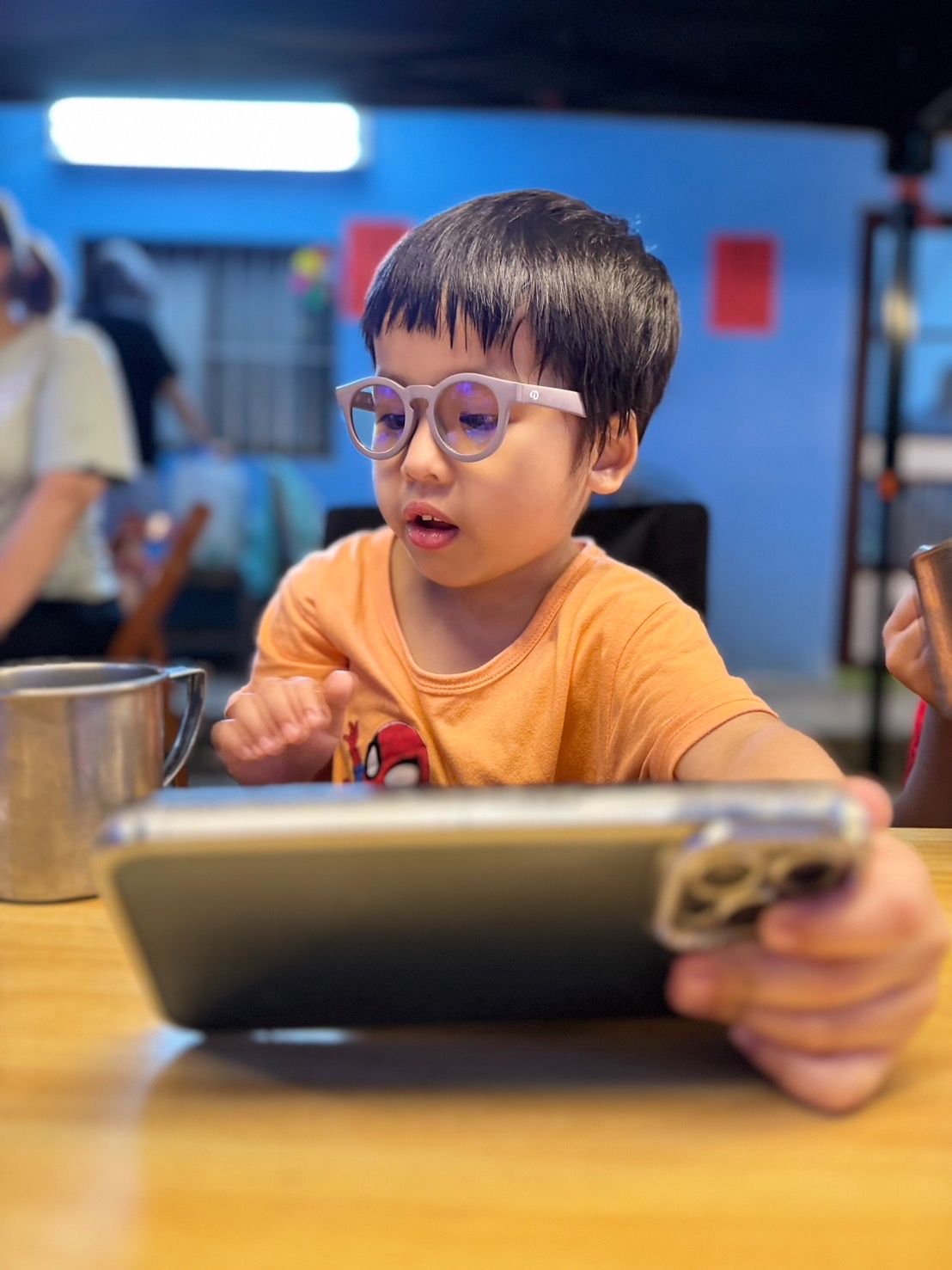 彈性軟料 復古圓框 抗藍光鏡片 小孩尺寸
