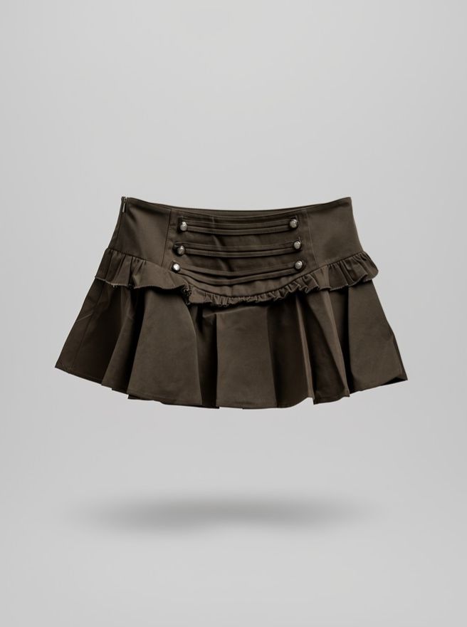 DROP02 Button Wink Denim Skort