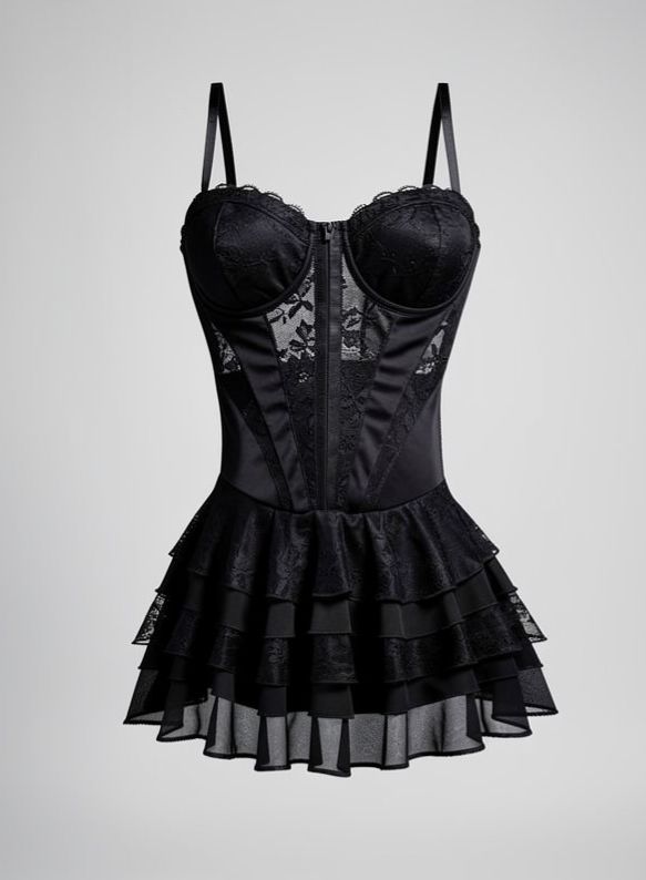 DROP02 Lace Twirl Corset Dress