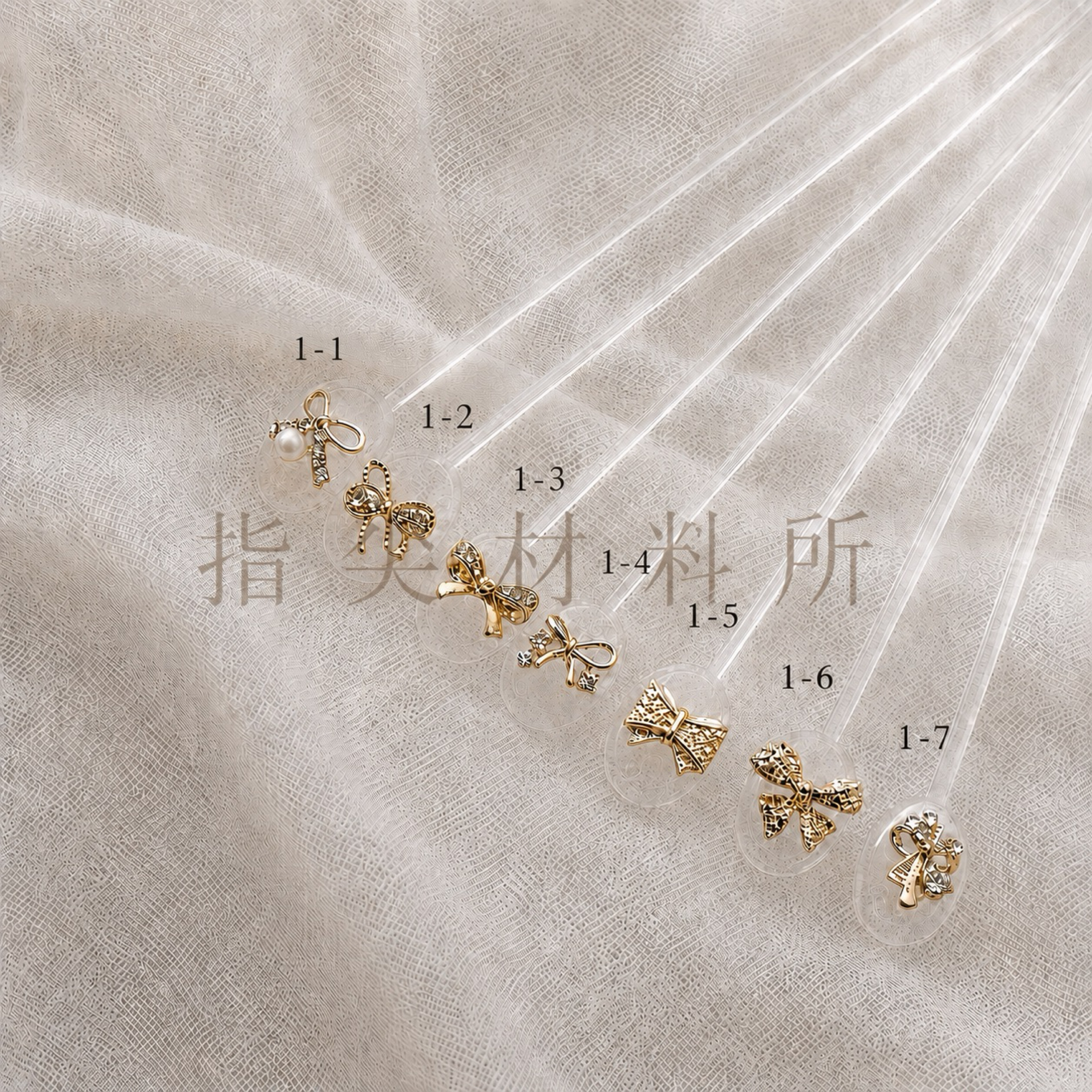 台灣現貨✨美甲蝴蝶結飾品 日系美甲鋯石 保色真金電鍍不褪色 美甲鑽飾 美甲水鑽飾品 美甲大鑽飾品 1-4