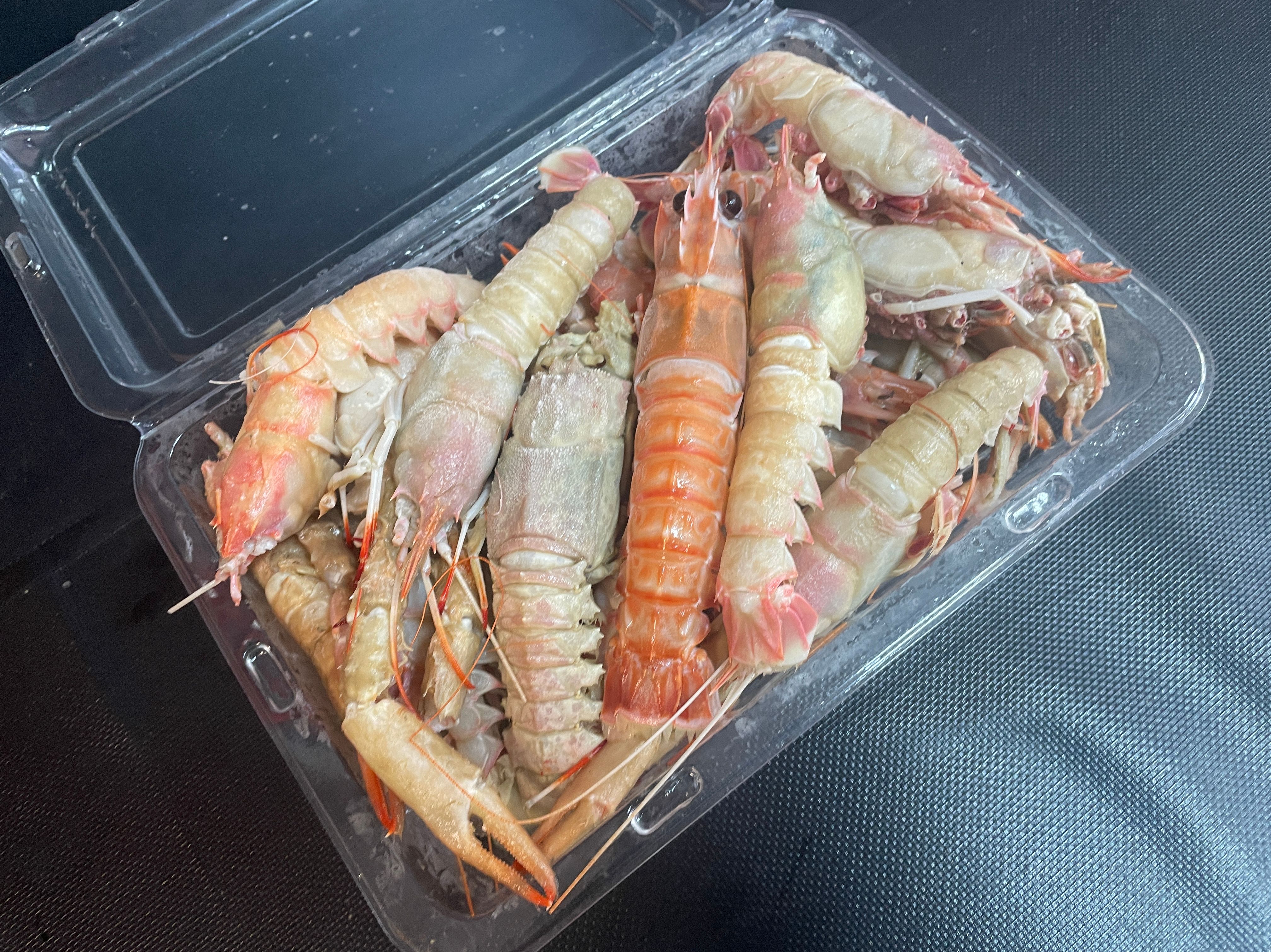 【天天來海鮮】台灣生食級角蝦／1盒 1公斤／菱角龍蝦