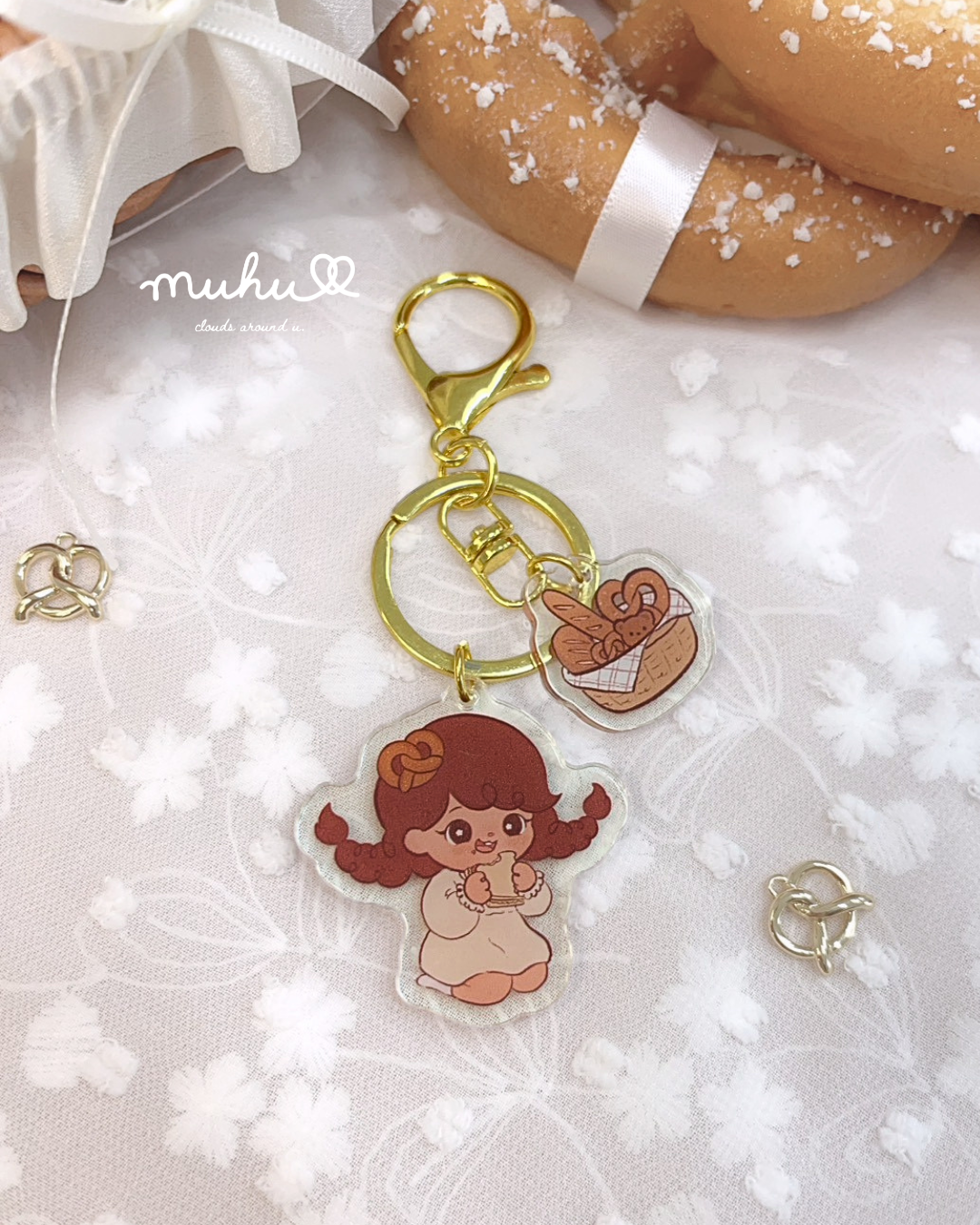 🥨munna真的在野餐嗎手繪鑰匙圈組
