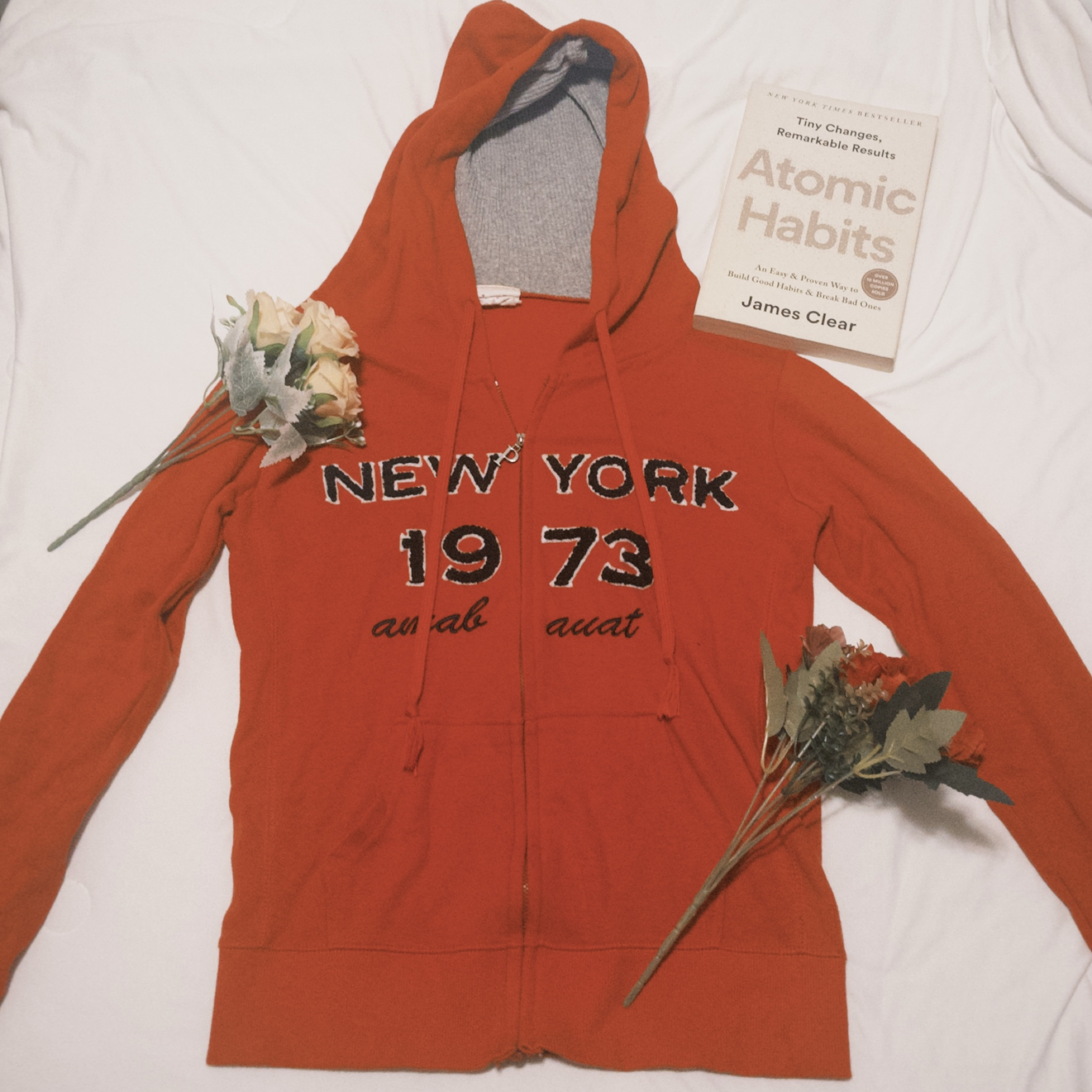 New York 紅色長袖拉鍊帽T❤️