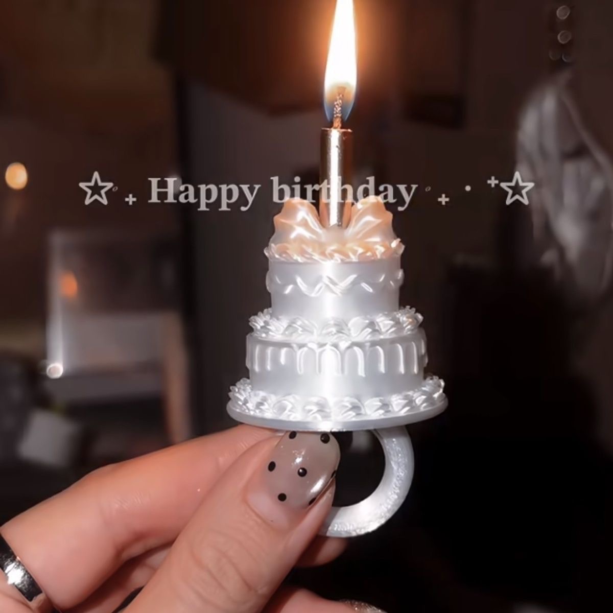 兩個免運-小蛋糕蠟燭戒指✨生日/週年！發瘋的儀式感感💍戒指可拆
