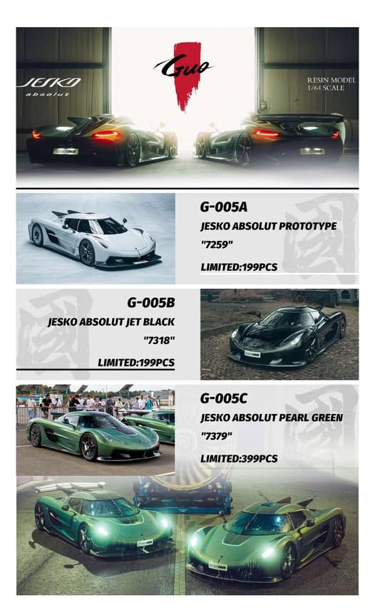 8/30 GUO Koenigsegg Jesko Absolut 樹酯模型