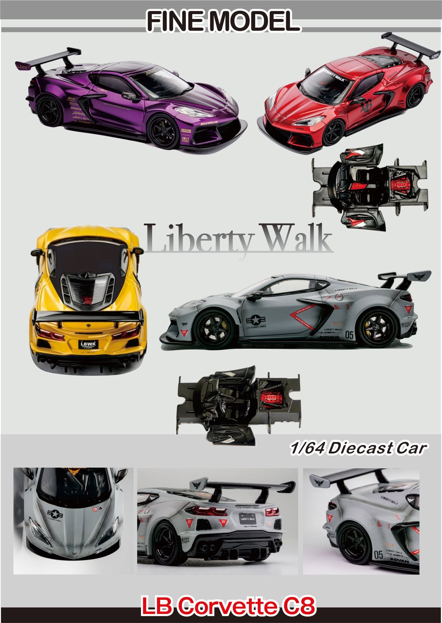 8/30 FINE MODEL 1/64 LB Corvette C8