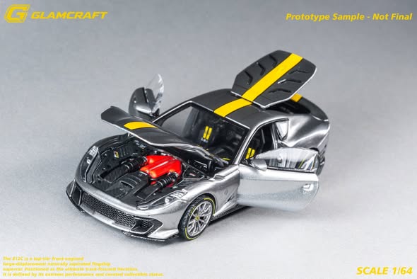 8/30 GLAMCRAFT 1/64 812C 合金全開車模 發布灰