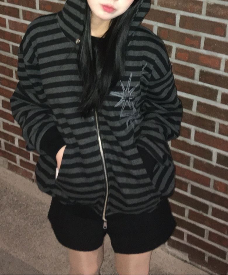 Untitled Sterinaite Stripe Hooded Zip-Up