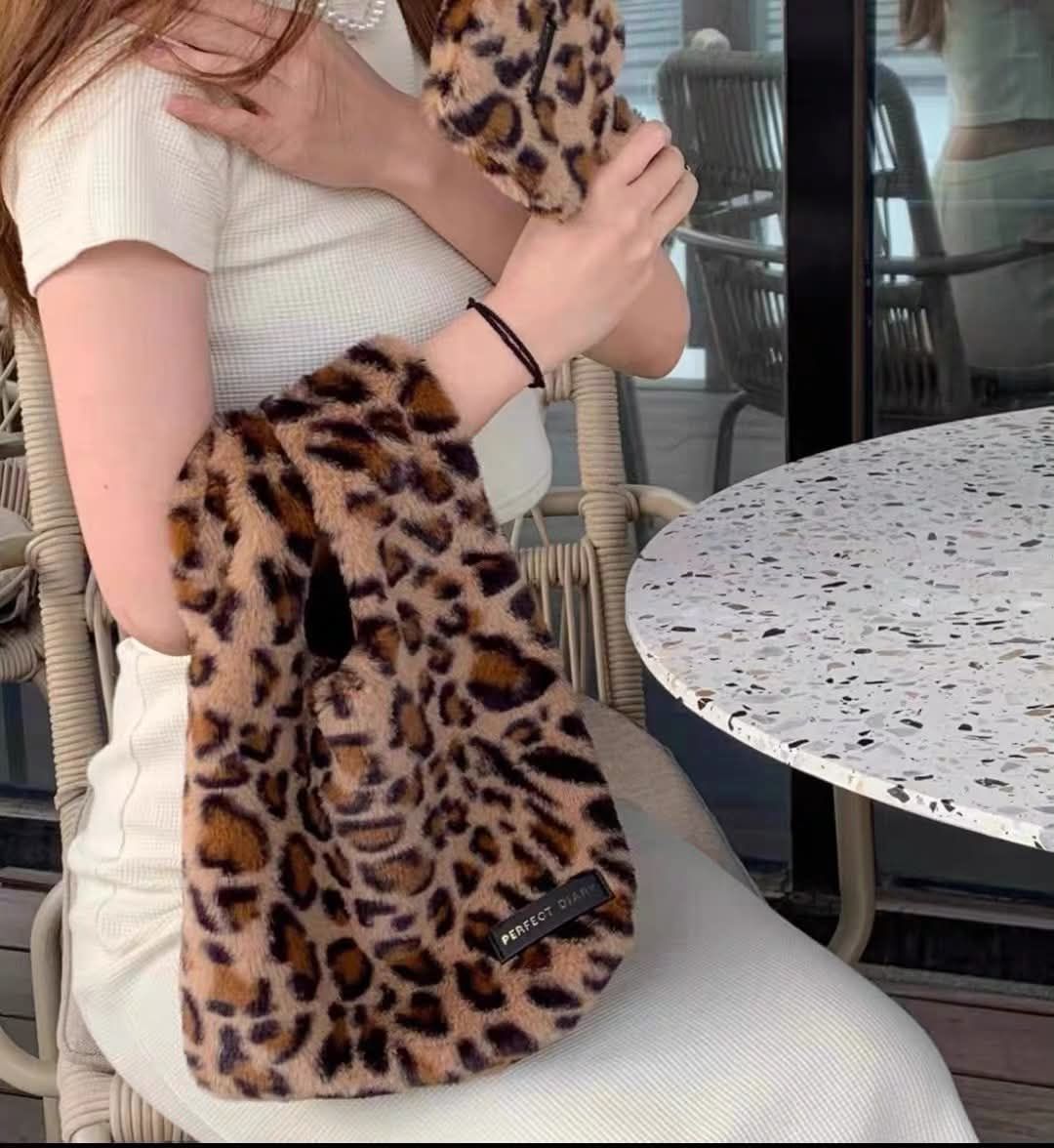 豹紋毛毛手提包🐆🤎