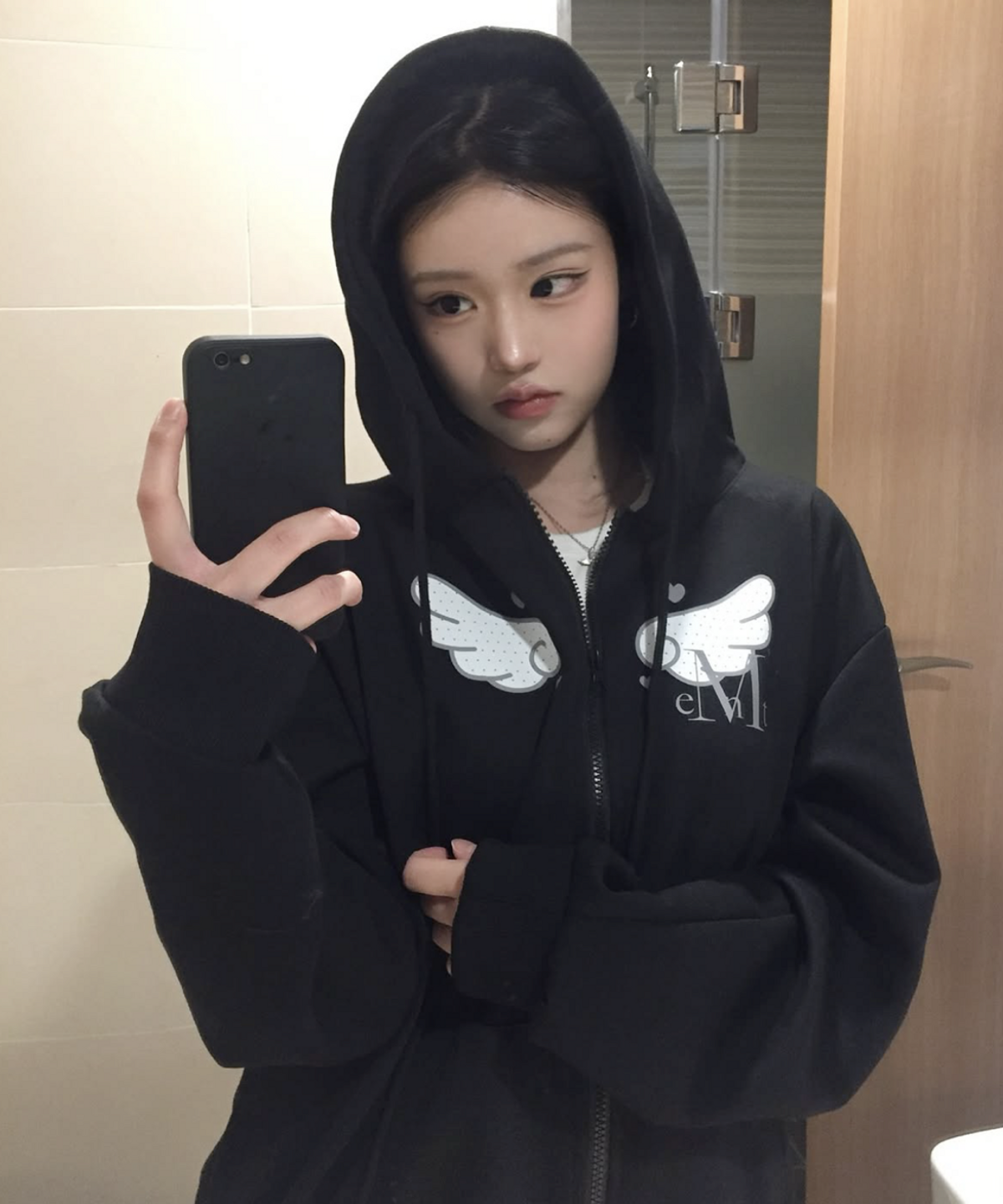 SYLPH DOT ANGEL HOOD ZIP-UP UNISEX （2Color） 실프 도트 엔젤 후드 집업 남