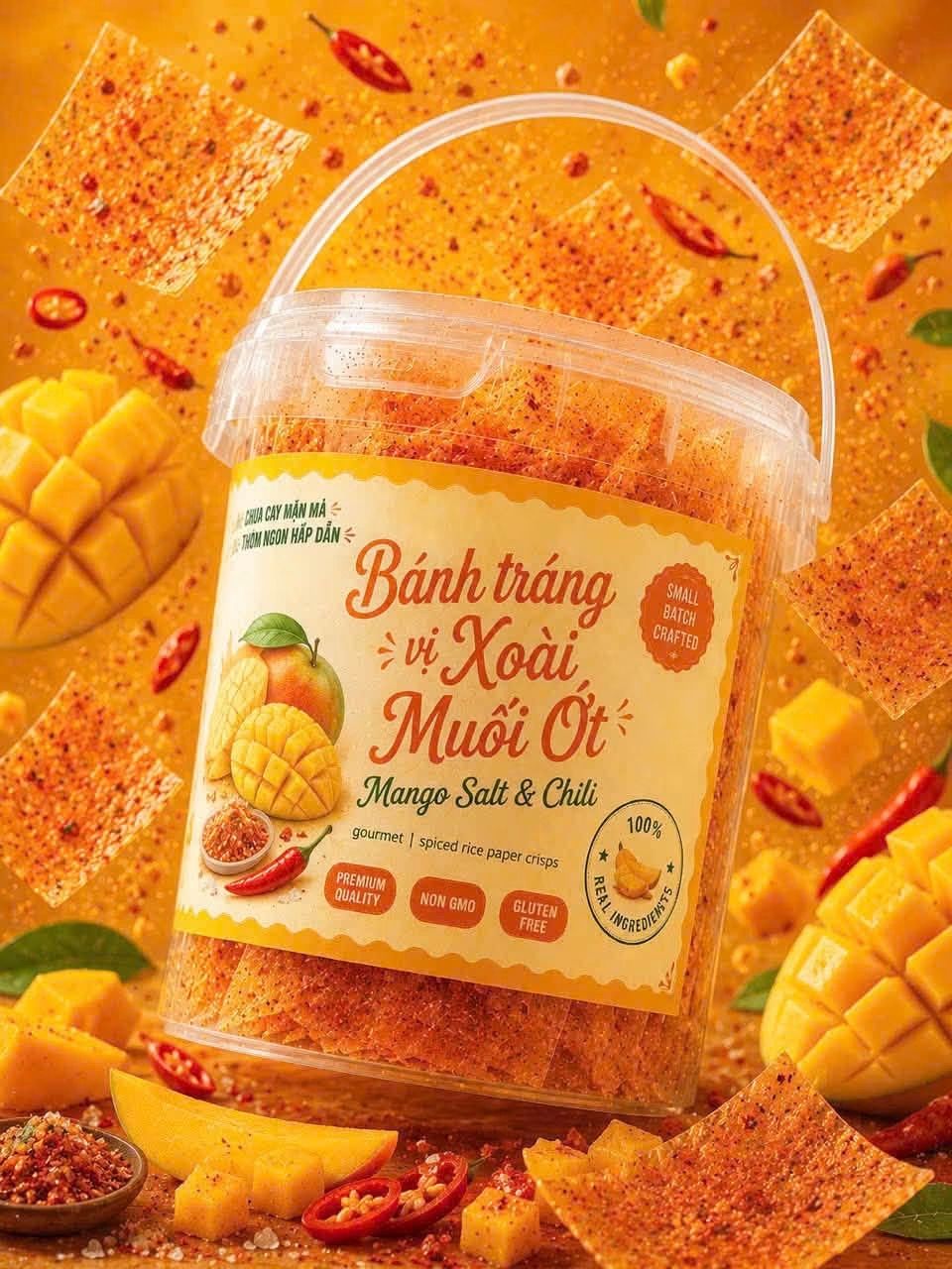芒果米紙（微辣） tráng xoài muối ới