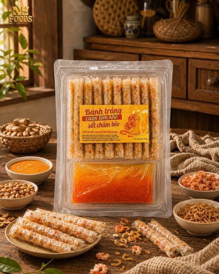 蝦鬆米紙捲（有附醬） cuộn tôm sốtChấm béo