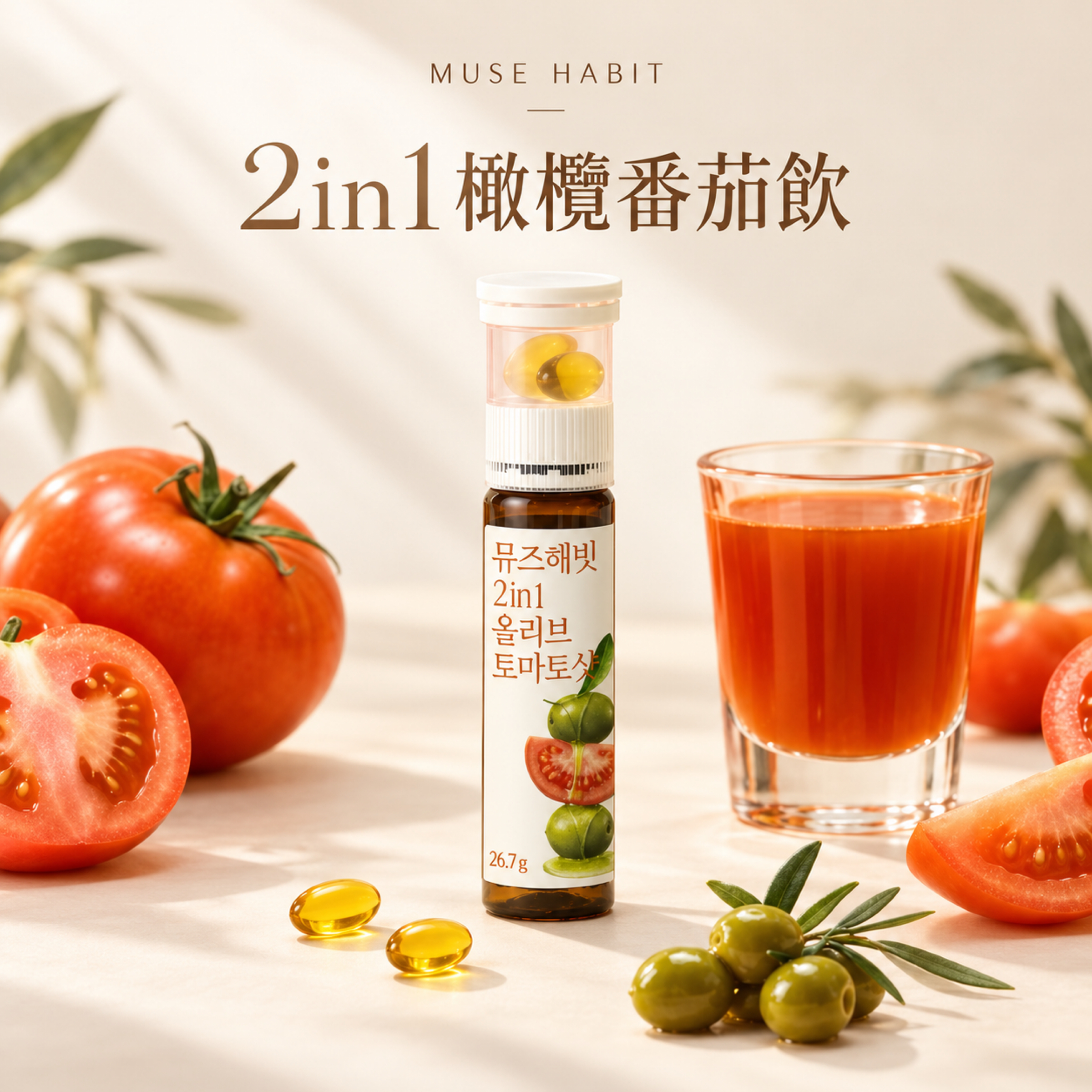 🇰🇷 MUSE HABIT 2in1 橄欖番茄飲 374g（14入/盒）