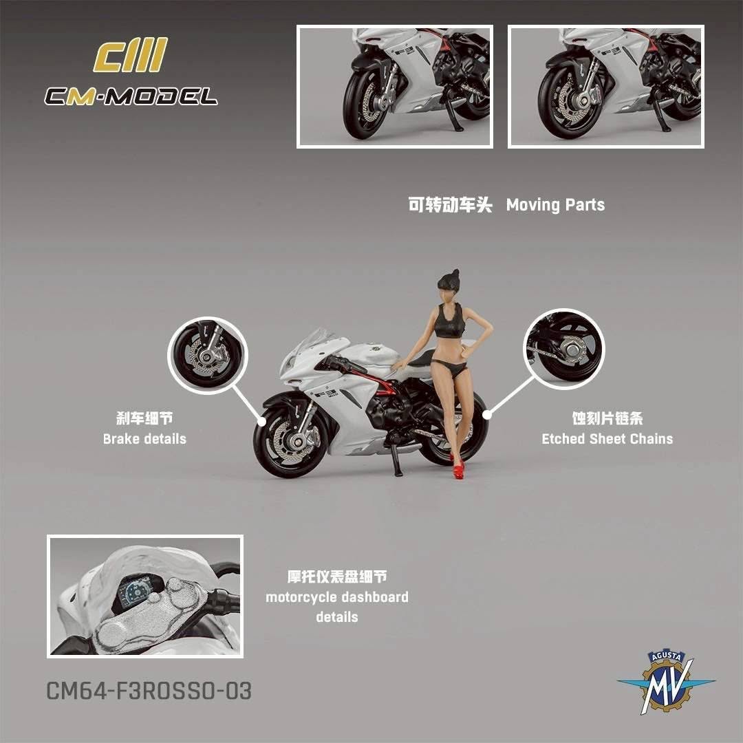 9/25 MV Agusta F3Rosso White with showgril奧古斯塔F3Ross