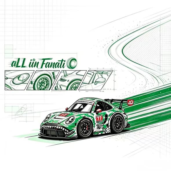 9/25 aLL iiN Fanatic 1/64 Q版 素描龍 GT3 賽事塗裝