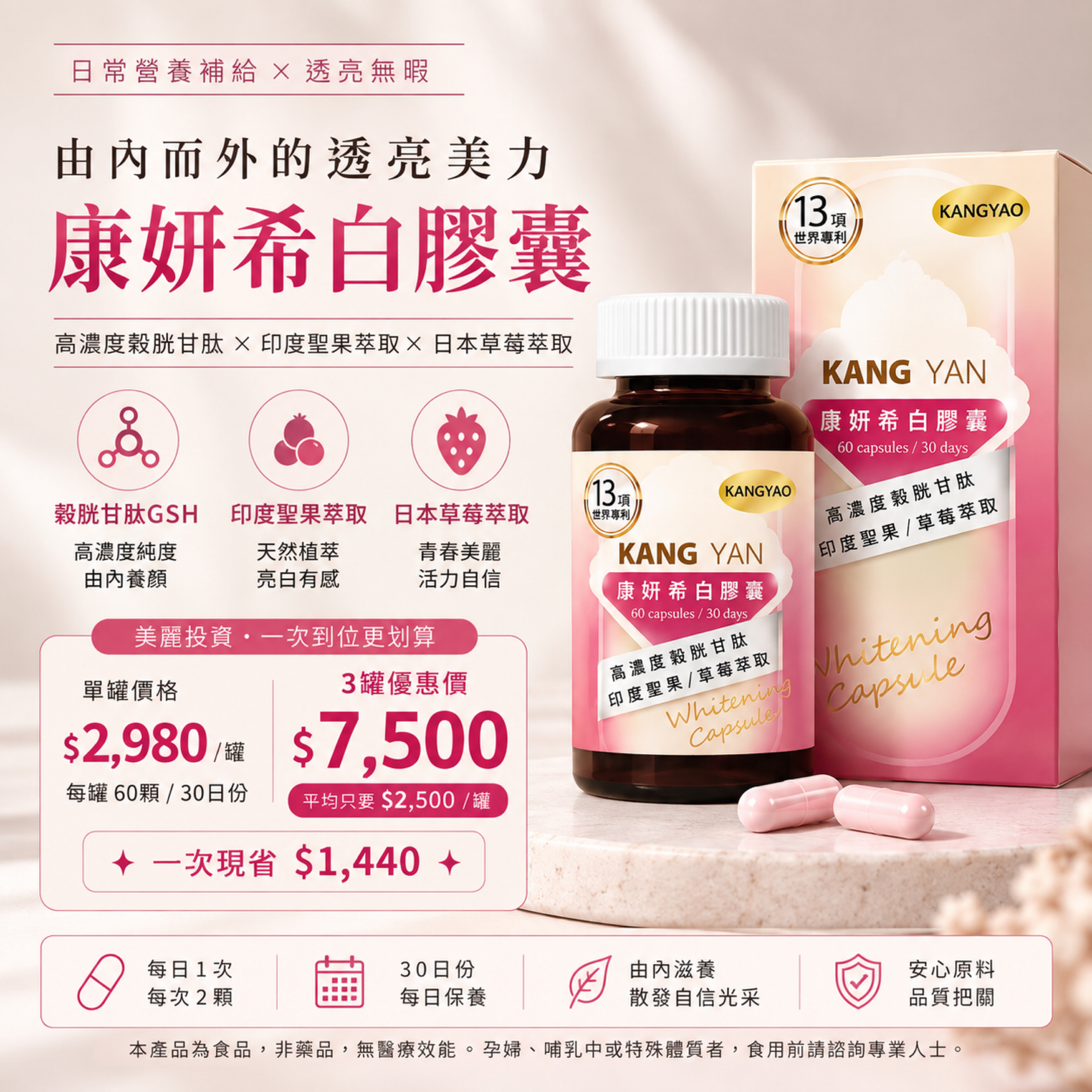 康妍 希白膠囊｜穀胱甘肽