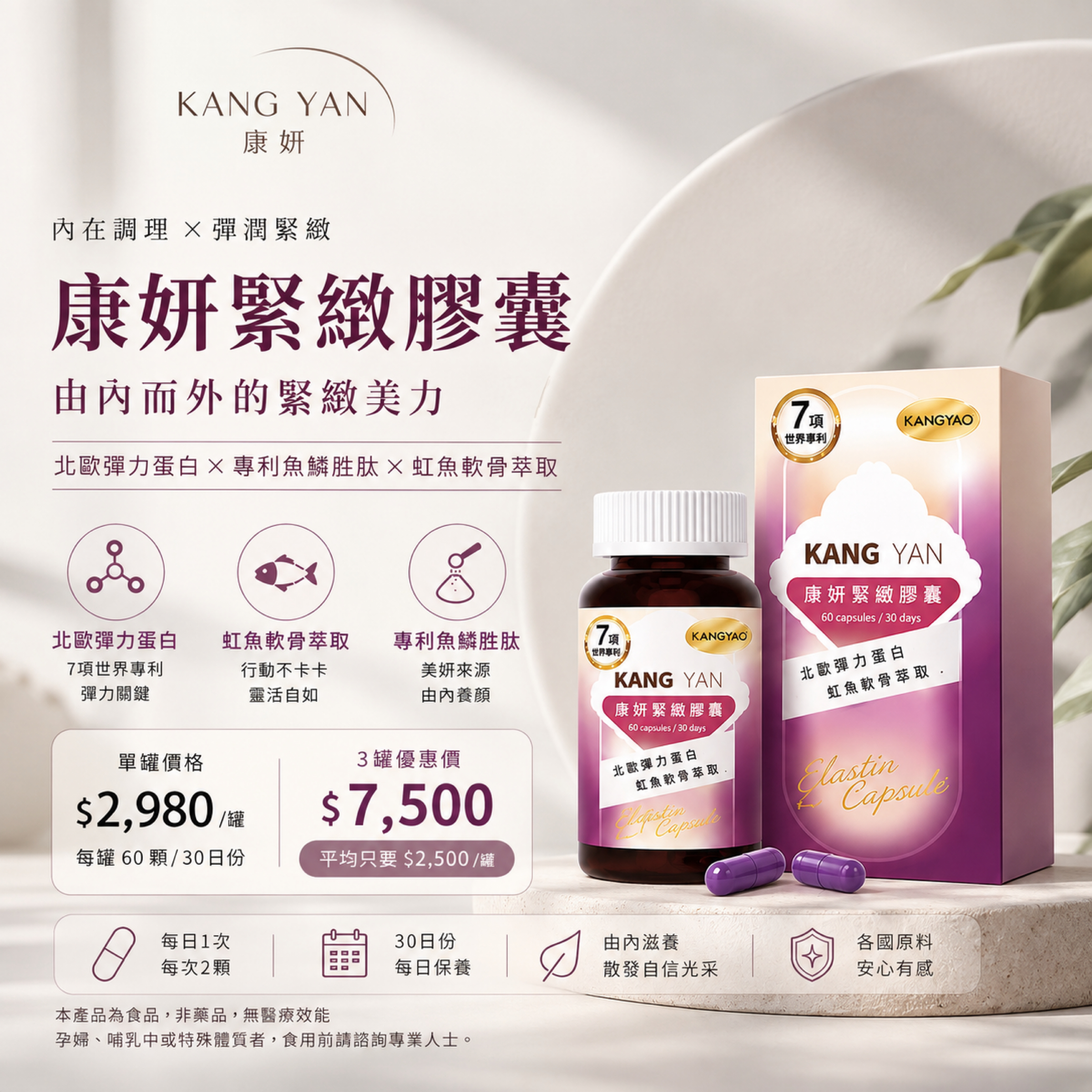 康妍 緊緻膠囊 ｜彈力蛋白