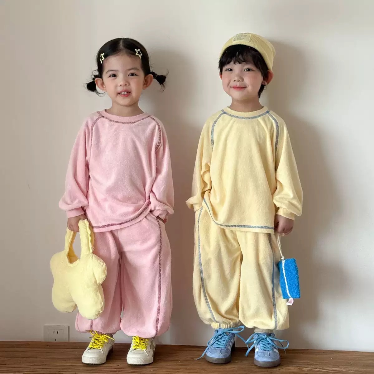 滾邊毛巾布居家套裝