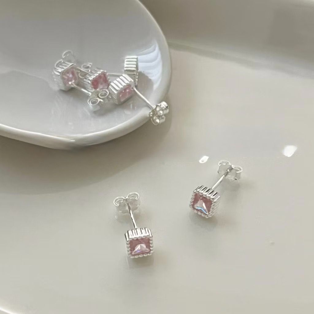 法式小方糖耳針*925 全銀