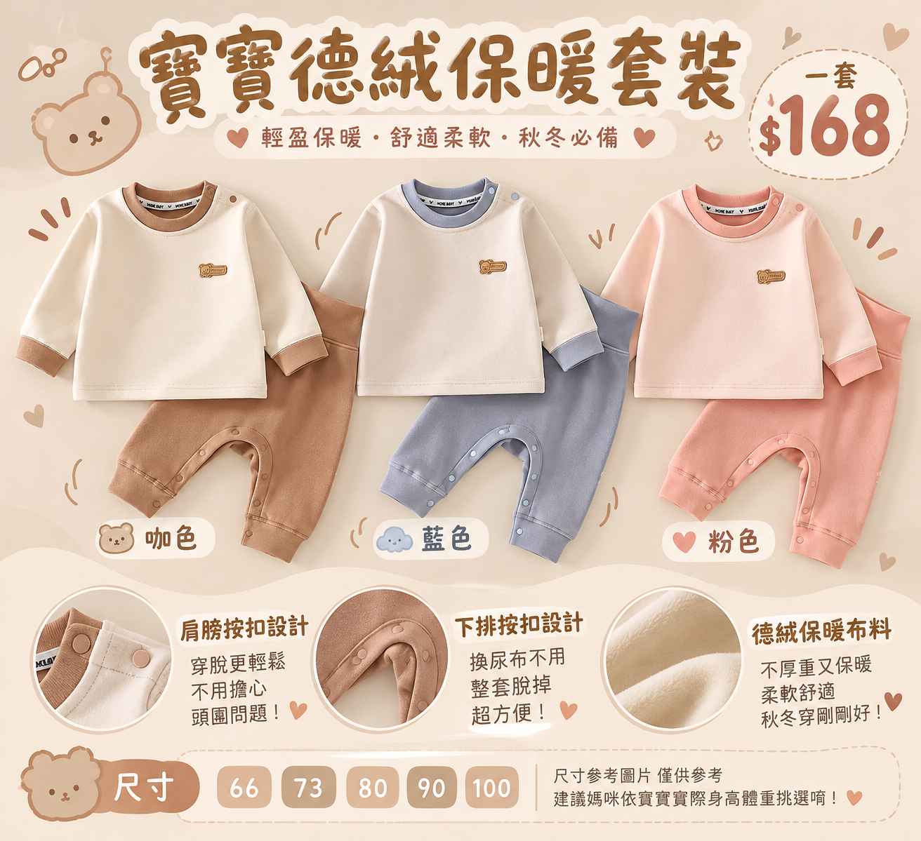 🍂 秋冬寶寶德絨保暖套裝🧸