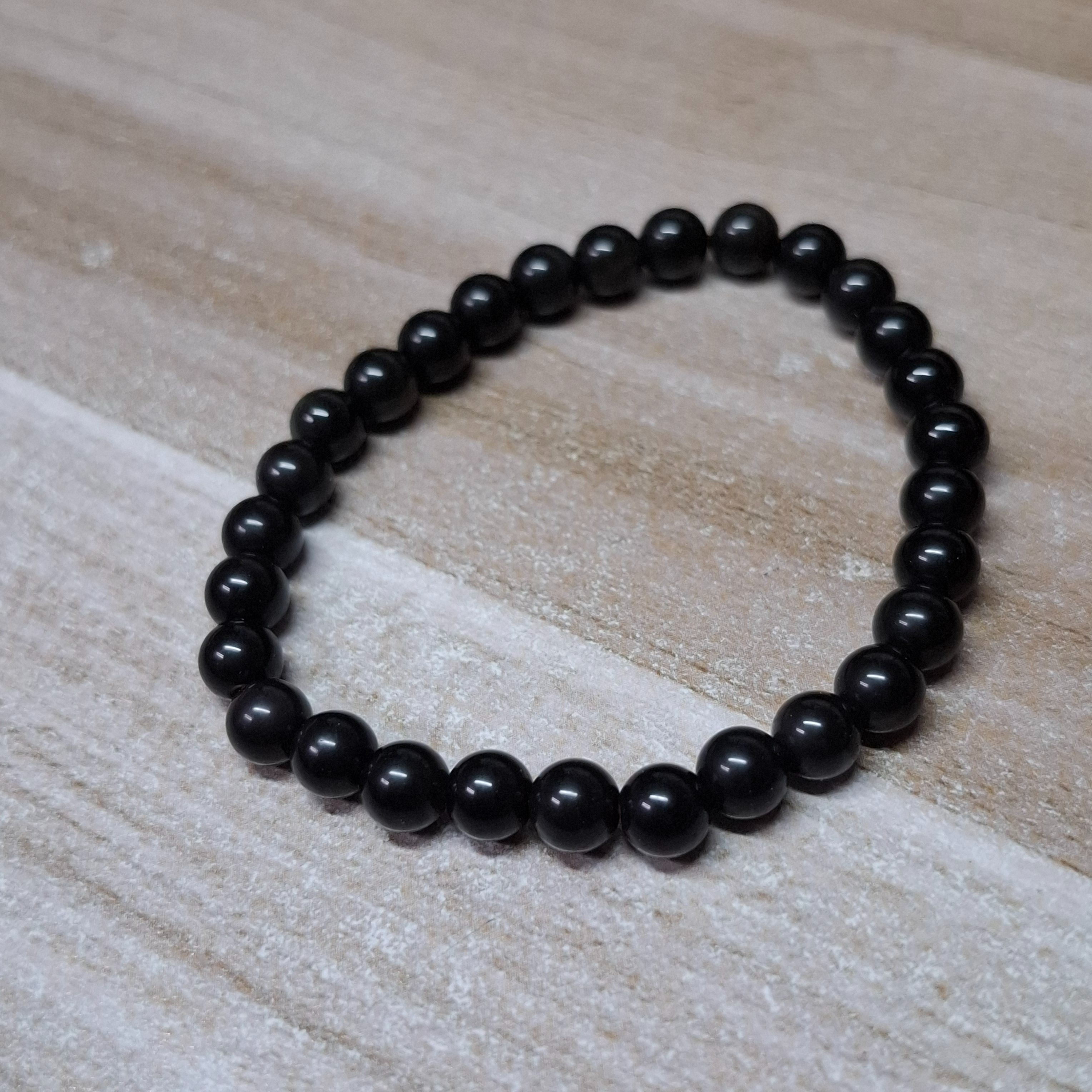 6mm黑曜石（微微銀）