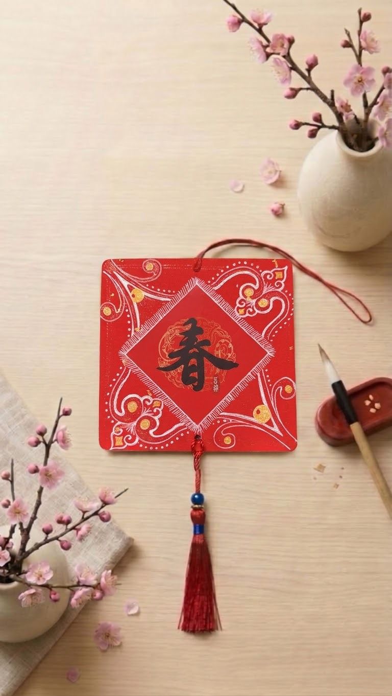 【迎春納福】手繪禪繞小春聯